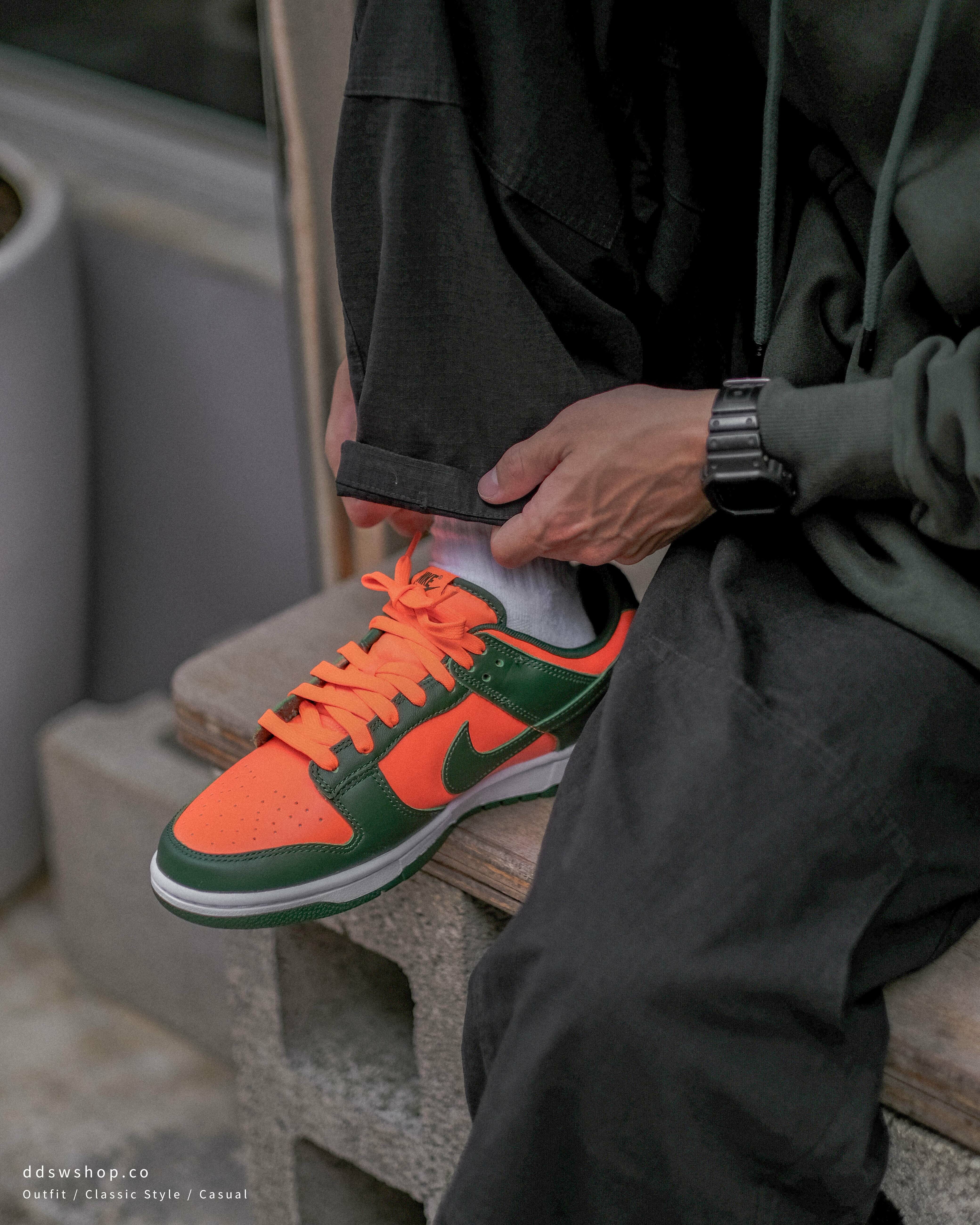 Nike Dunk Low Retro Miami Hurricanes 綠橘 反轉 番茄橘 綠 邁阿密大學颶風 DD1391-300