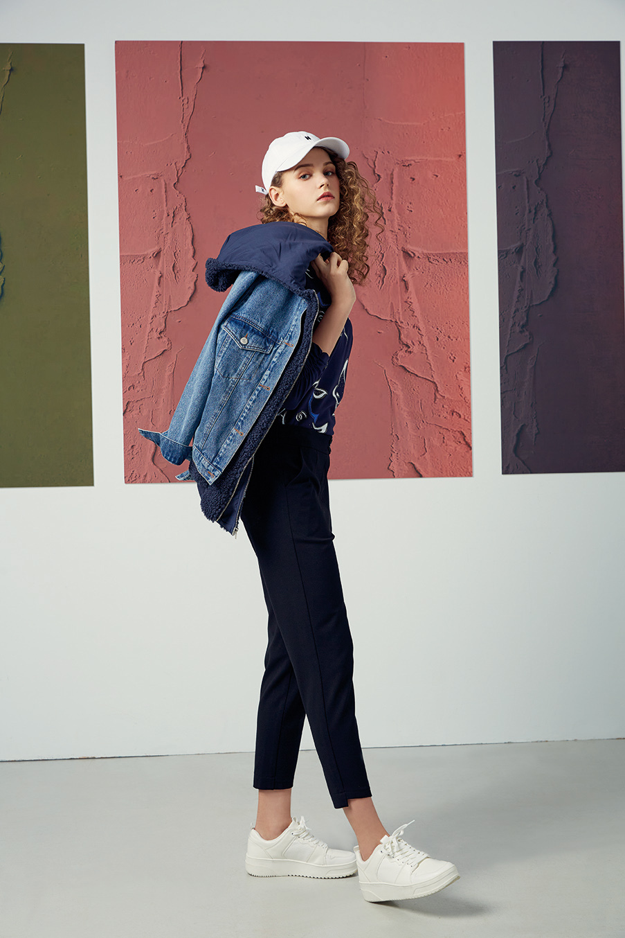 簡約時尚褲口設計八分休閒褲R6271