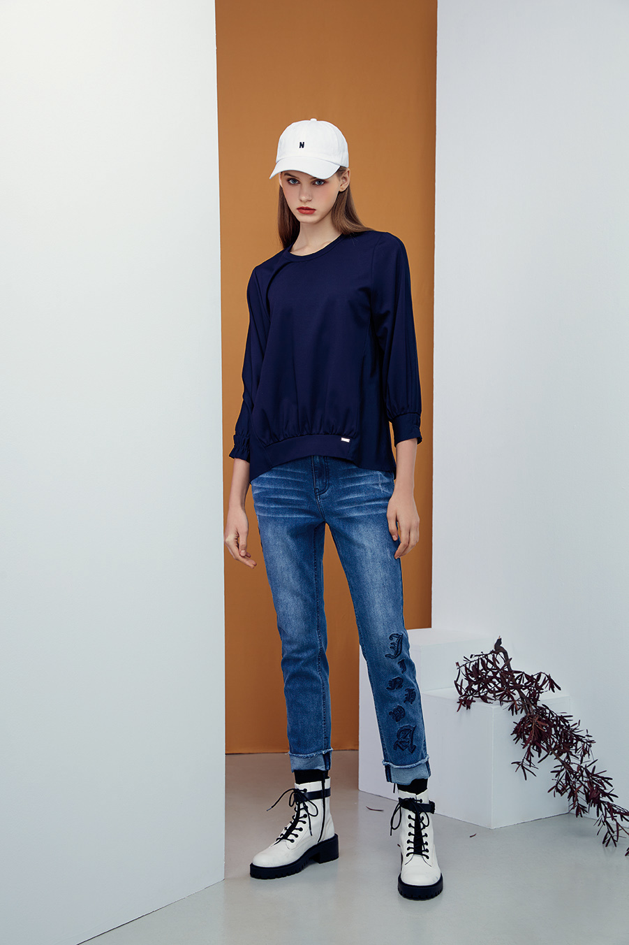 優雅時尚剪裁質感拼接上衣R6301