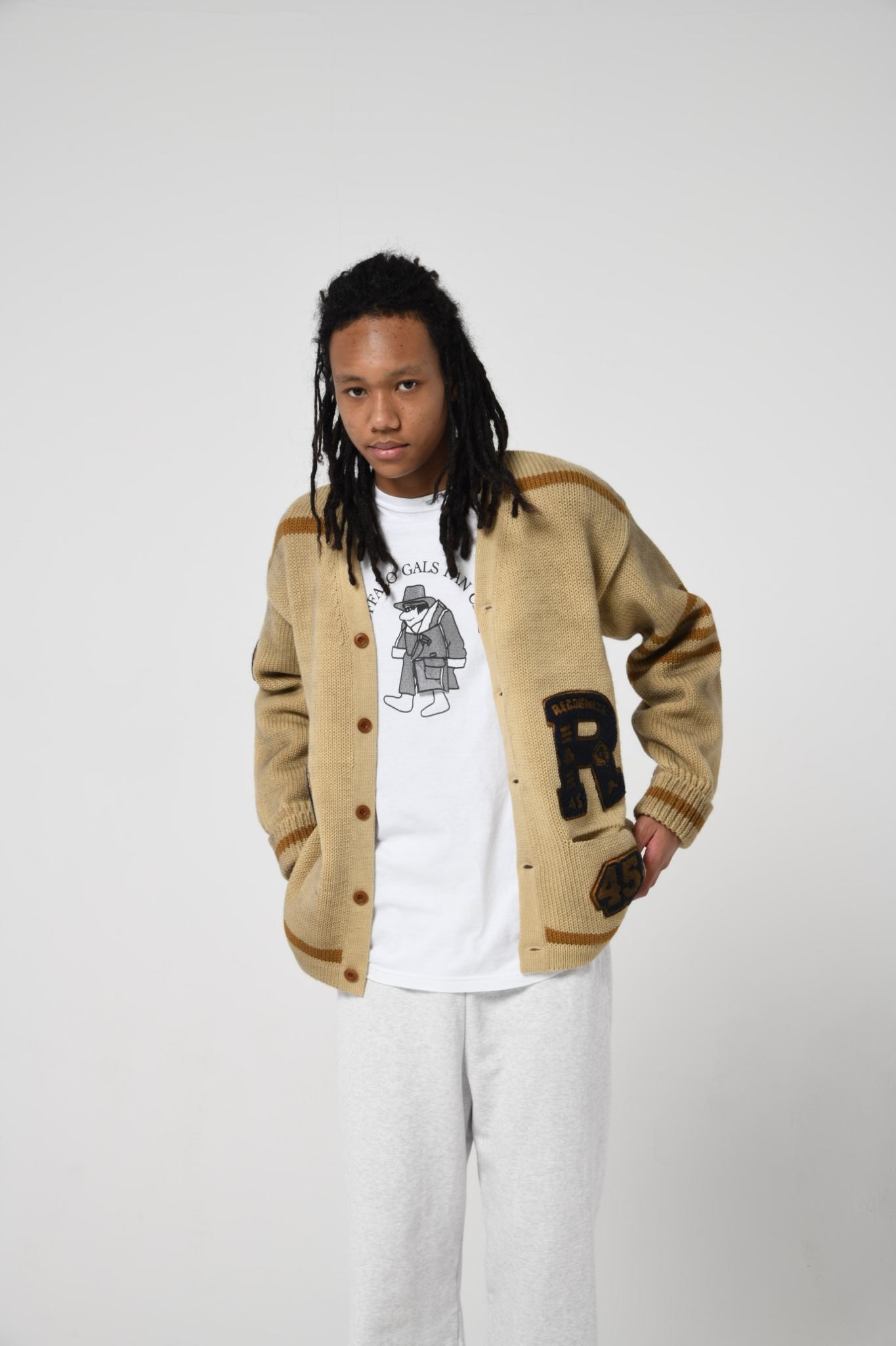 BOW WOW - RECOGNIZE LETTERED CARDIGAN / 2COLORS