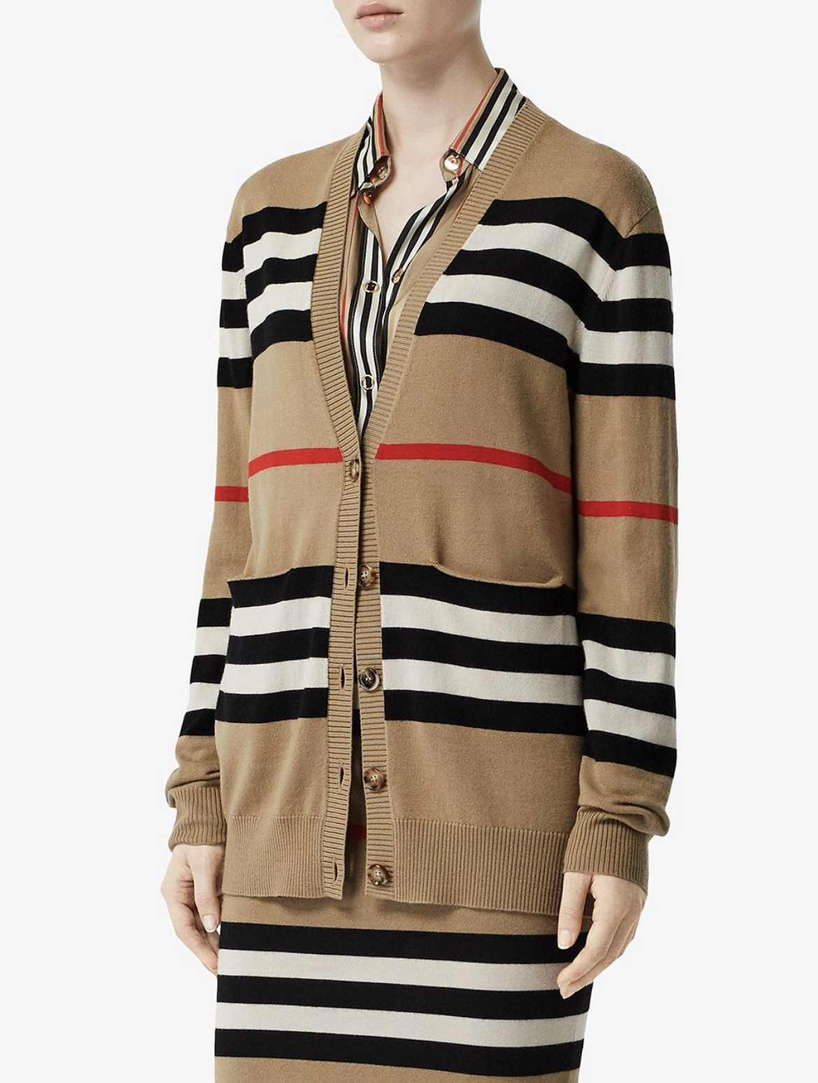 burberry striped cardigan