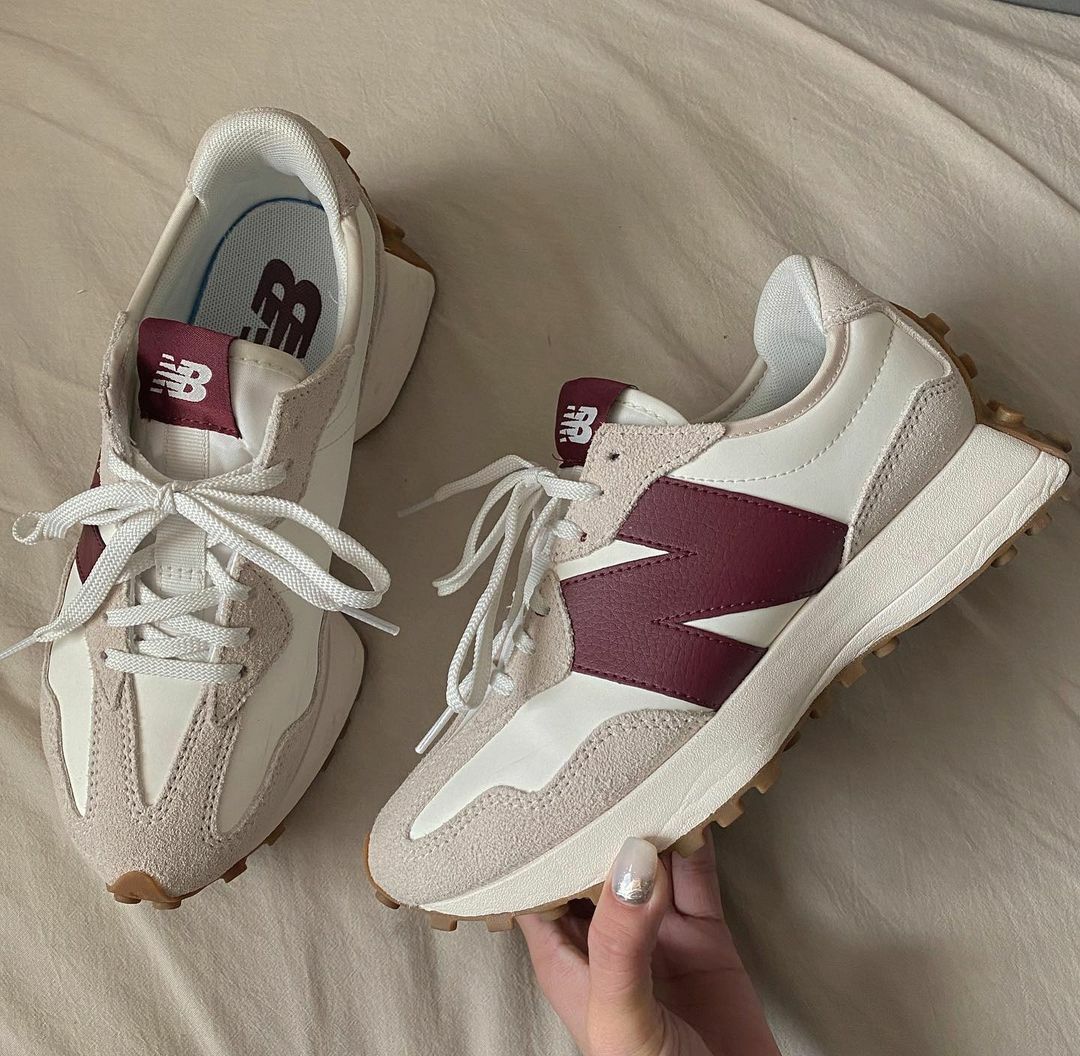 NEW BALANCE 327 NB 仿皮革 焦糖底 女鞋 酒紅 WS327KA  / 預購