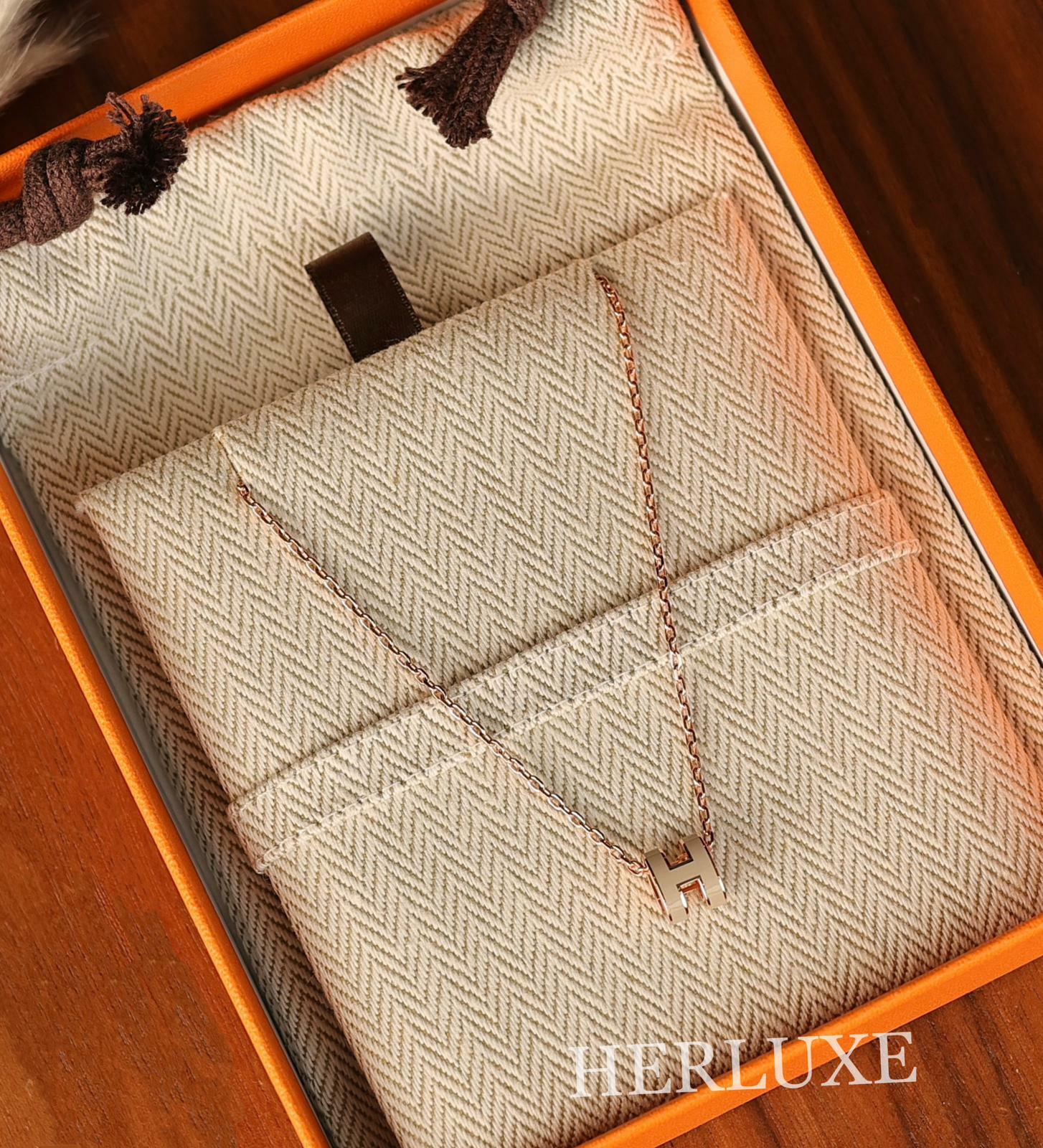 Mini pop H necklace 55 marron glace CD