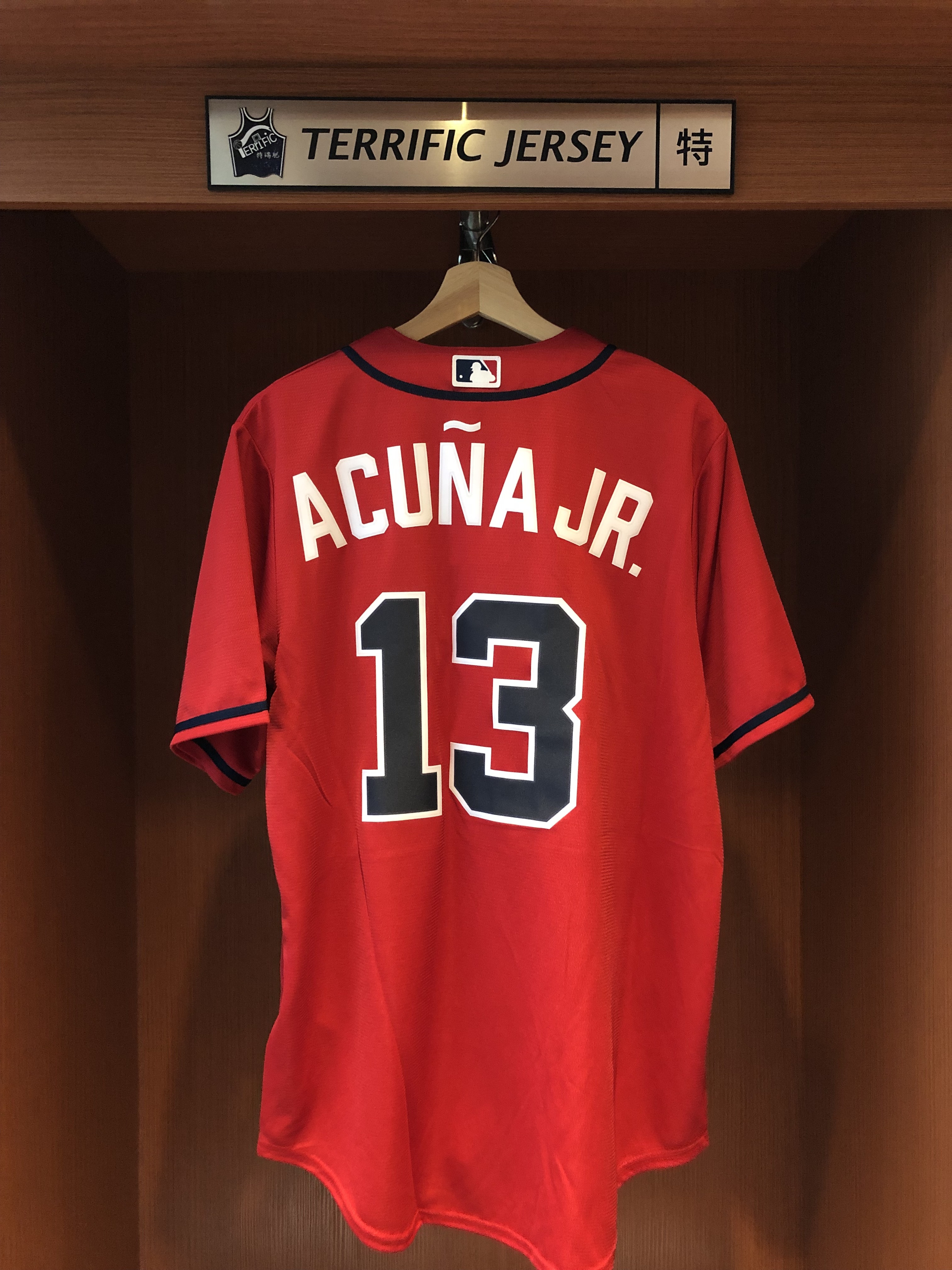 MLB球衣 Ronald Acuna Jr. 亞特蘭大勇士紅 Nike Replica Player Name Jersey 球迷版 熱轉印 全新