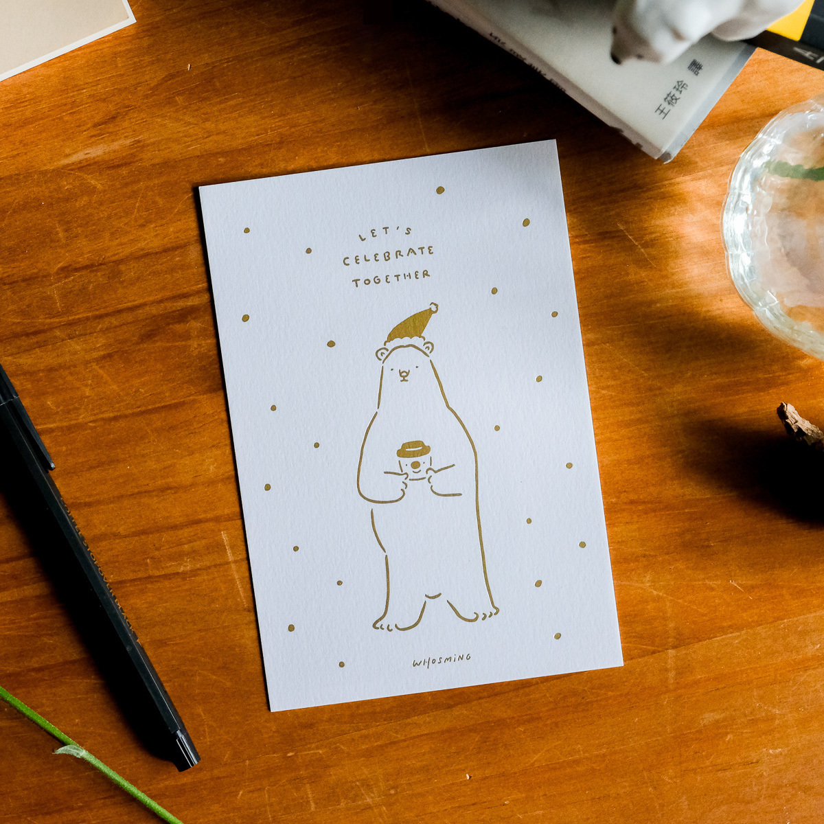 WHOSMiNG「XMAS BEAR」燙金聖誕卡片