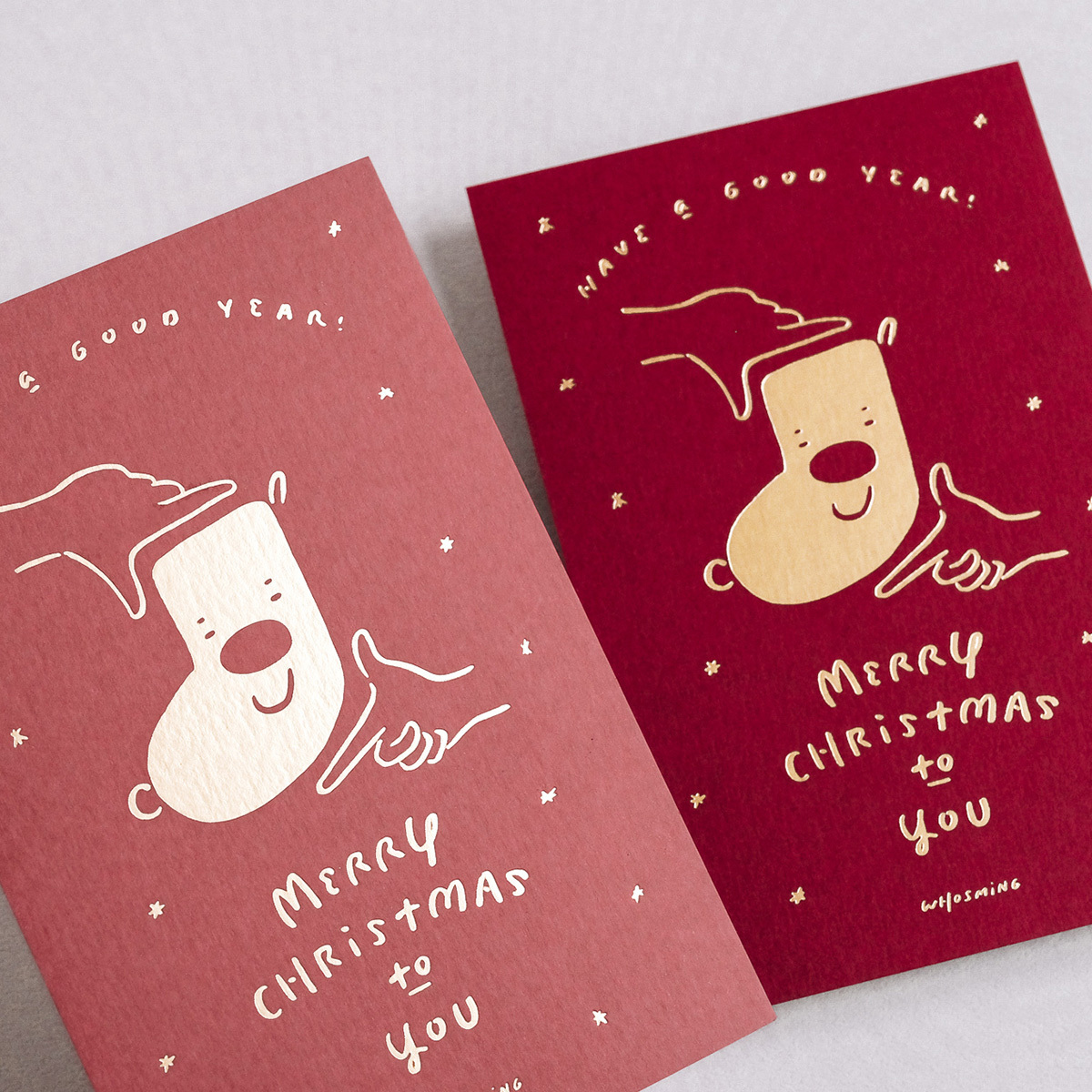 WHOSMiNG「GOLDEN SUCKS」燙金聖誕卡片
