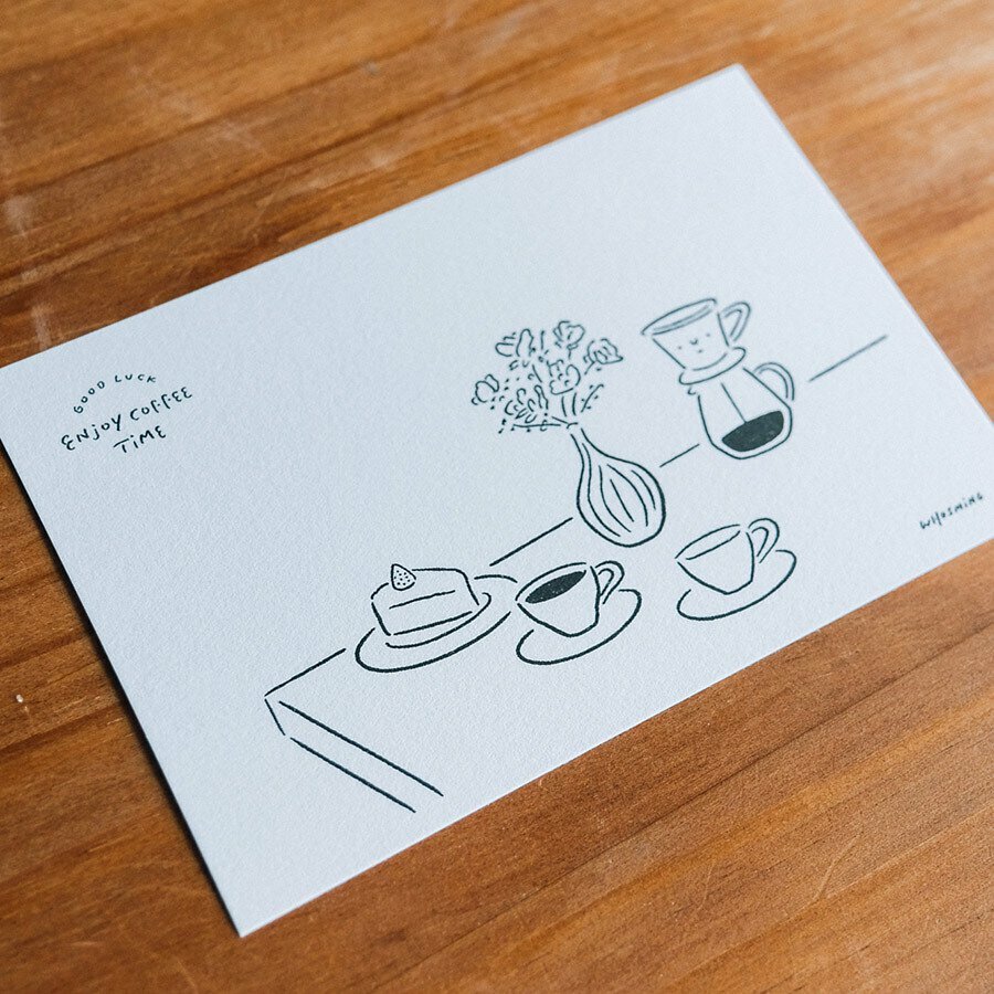 咖啡療癒時光「ENJOY COFFEE TIME」明信片｜WHOSMiNG