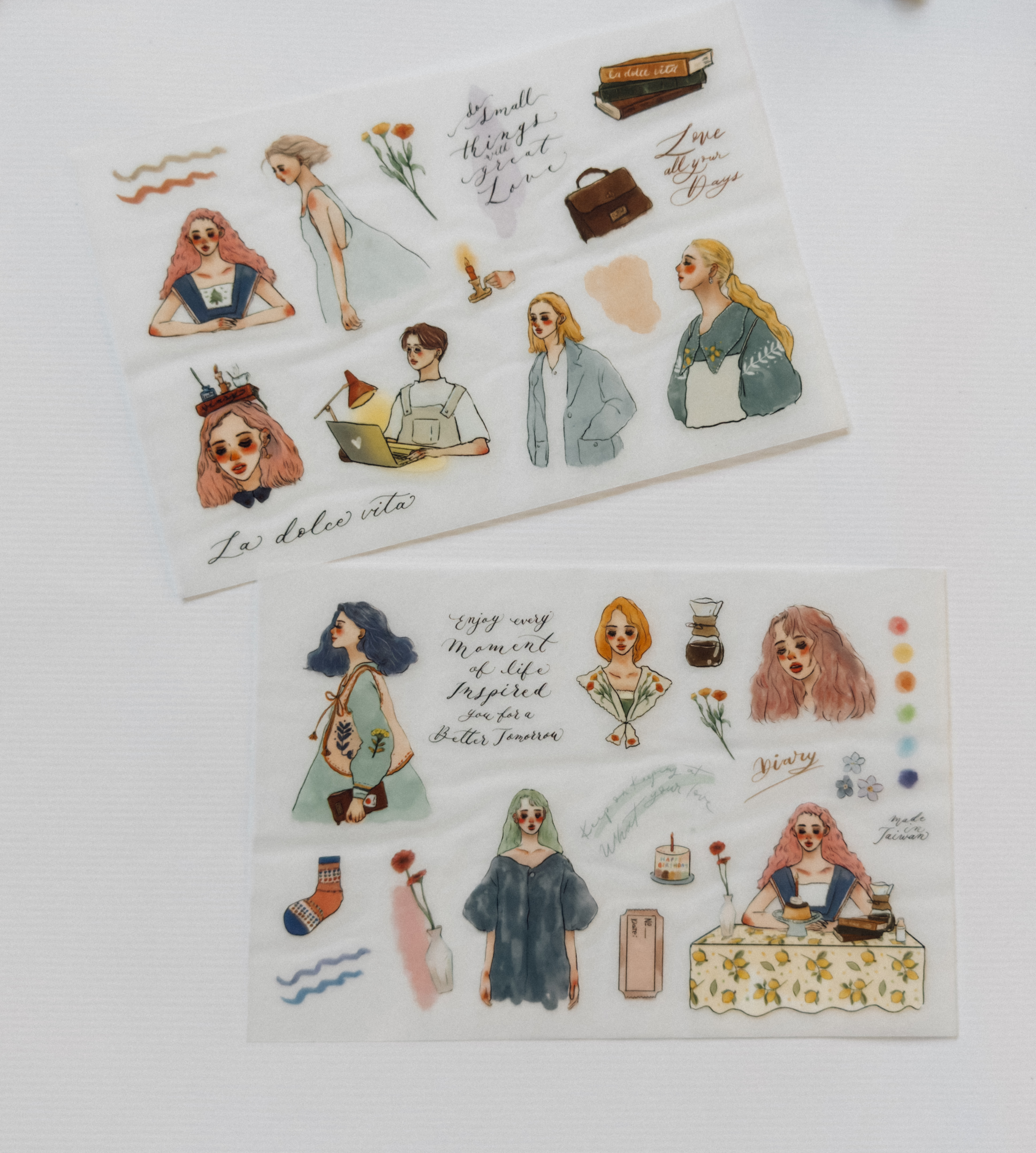 每一天都是全新 轉印貼紙 兩款一組｜甜蜜生活