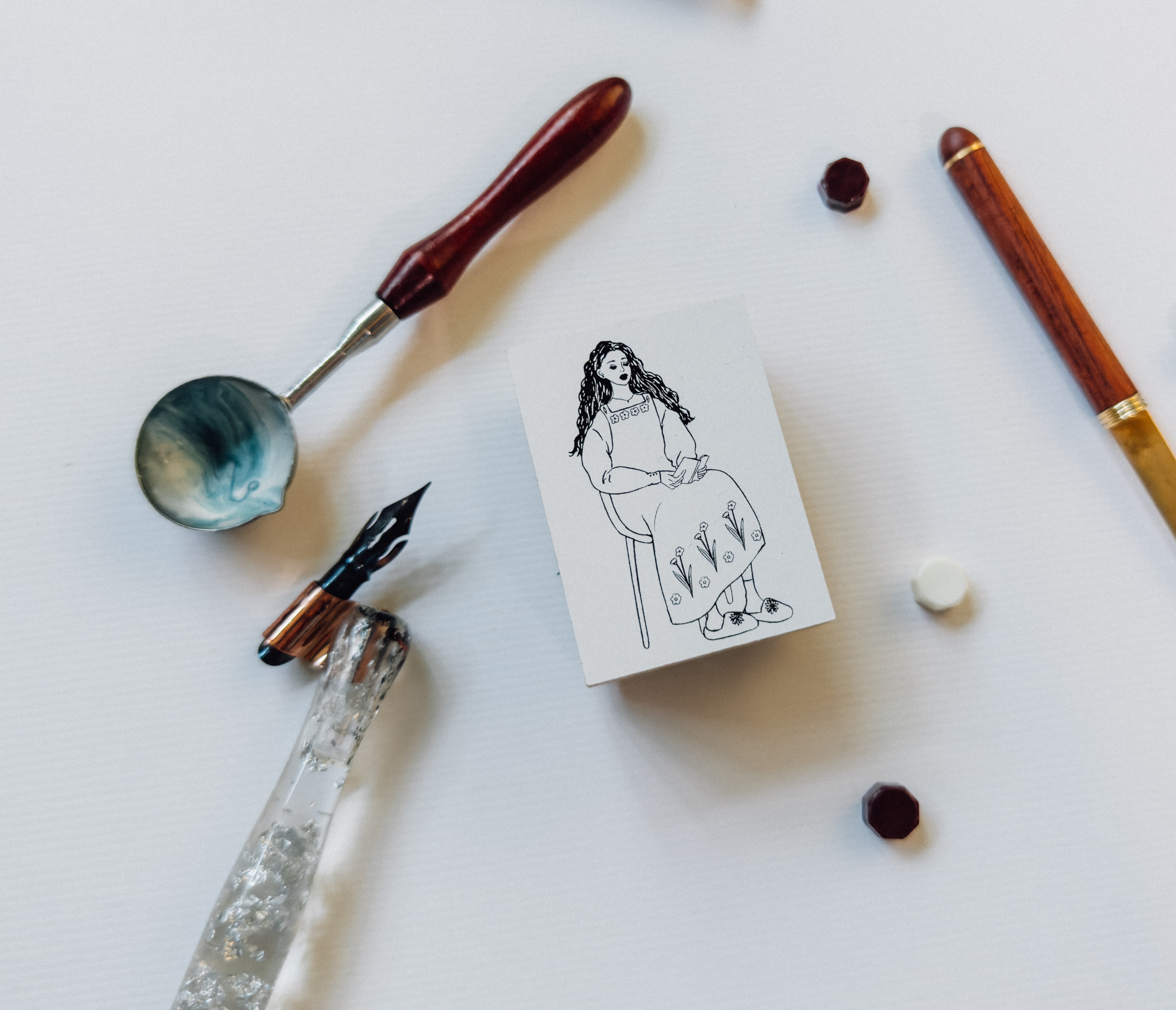 老派日記女子 木製印章｜甜蜜生活