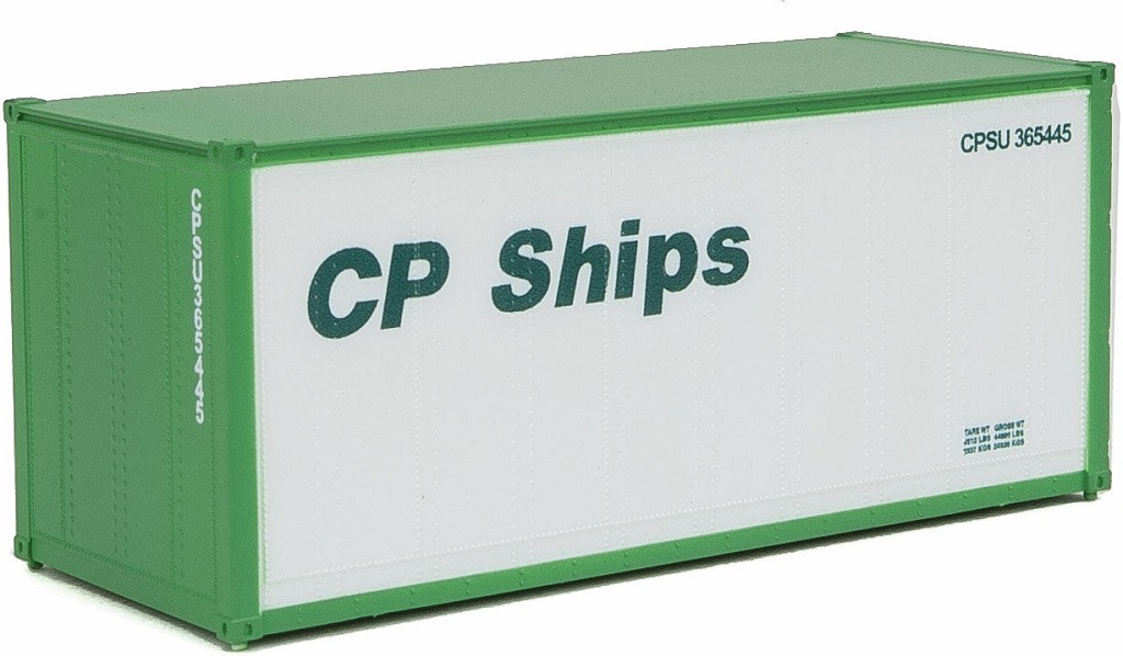 Walthers 949-8654 HO規 CP Ships 20呎 貨櫃.白綠