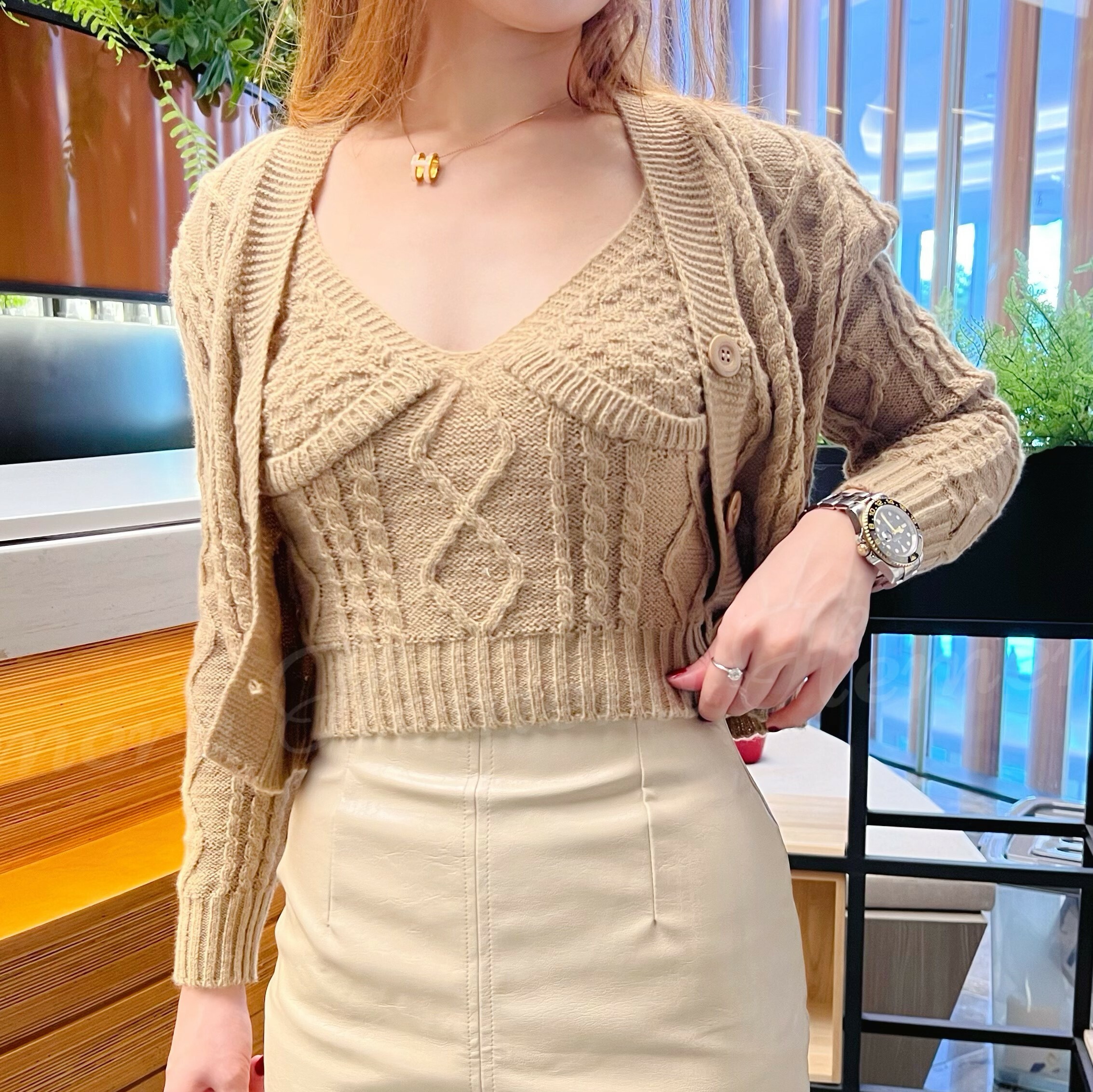 ST22S1165 冷衫短版吊帶背心加短版外套