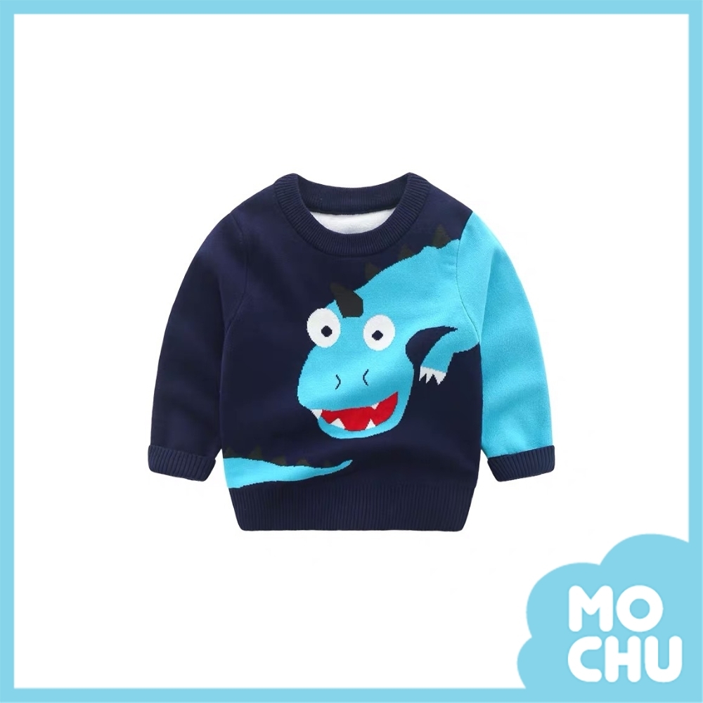 長尾恐龍針織圓領毛衣