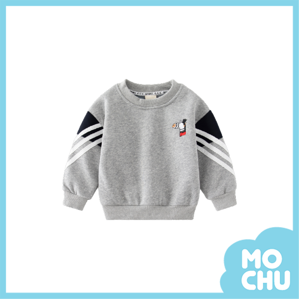 刺繡斑馬白條紋加絨衛衣(兩色)