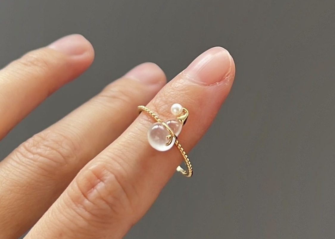 聖誕系列高冰葫蘆雪人線戒