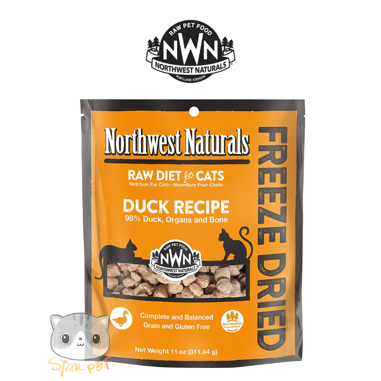 【Best Before 2026/03/21】Northwest Naturals - Freeze Dried Diets for Cats Duck Recipe 311g(11oz)