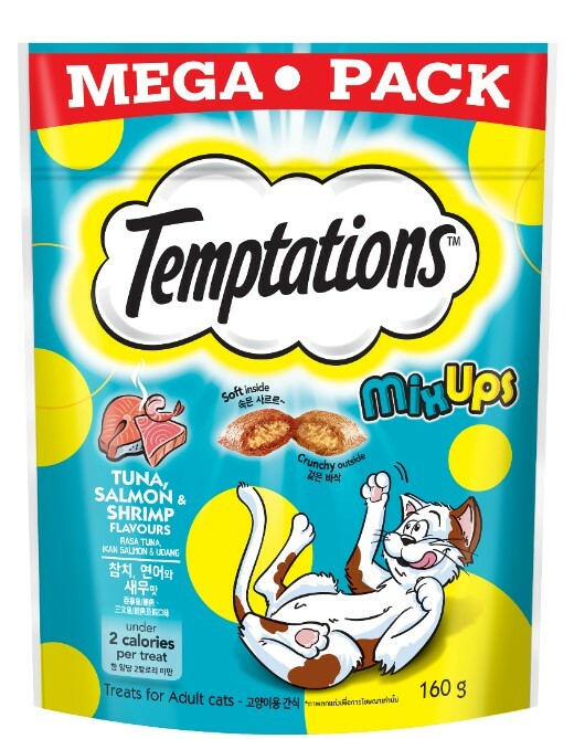 TEMPTATIONS 貓小食 MEGA三重奏 吞拿魚, 三文魚, 蝦 180G (泰國版)