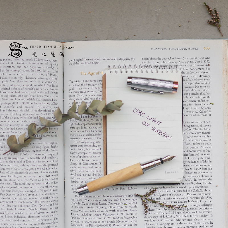 印加聖木 自信總裁鋼筆 鋼珠筆 木盒-光之薩滿