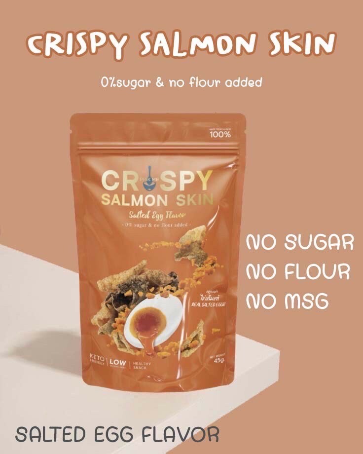 Prik Me 非油炸無糖三文魚皮咸蛋黃45g