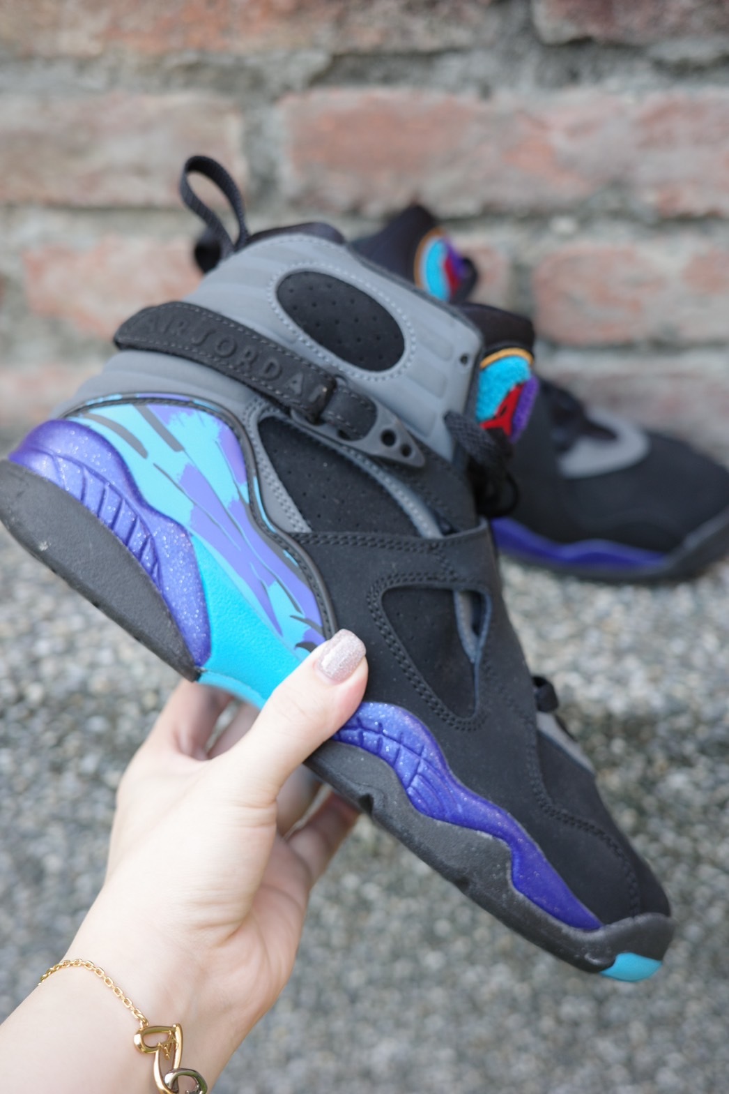 Nike air jordan 8 retro BG aj8 黑紫女鞋