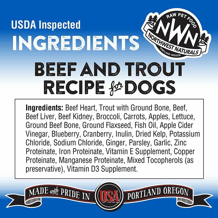 NWN-Northwest Naturals - Freeze Dried Diets for Dogs Beef & Trout Recipe 708.7g (25oz)