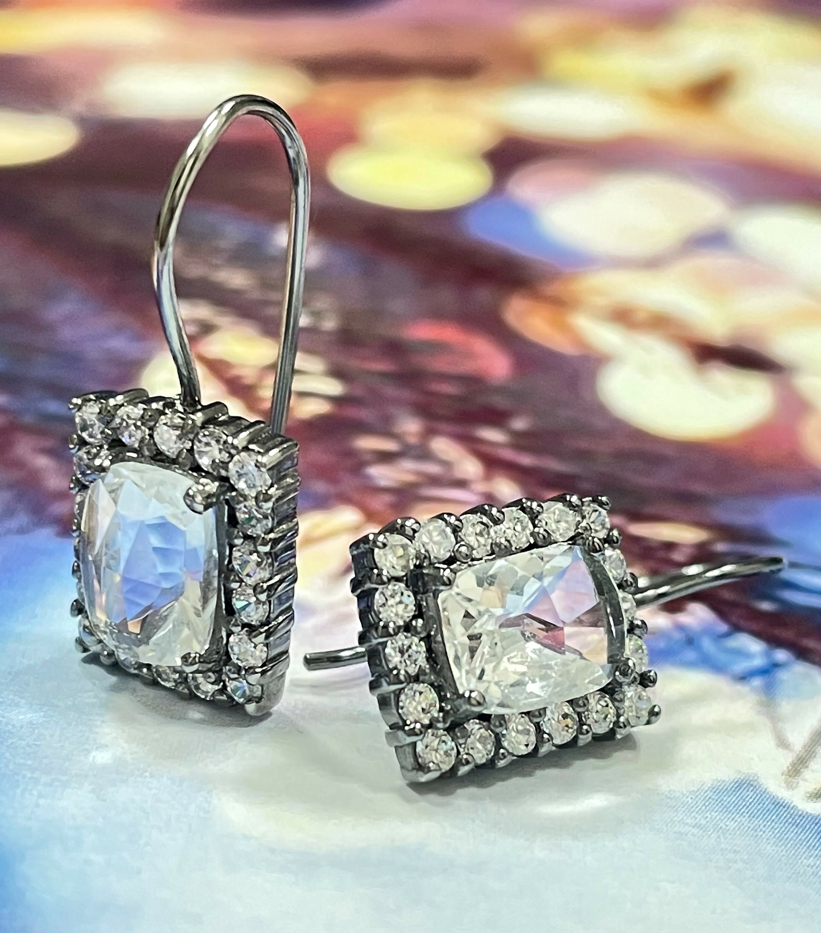 奢華閃耀冰晶耳環