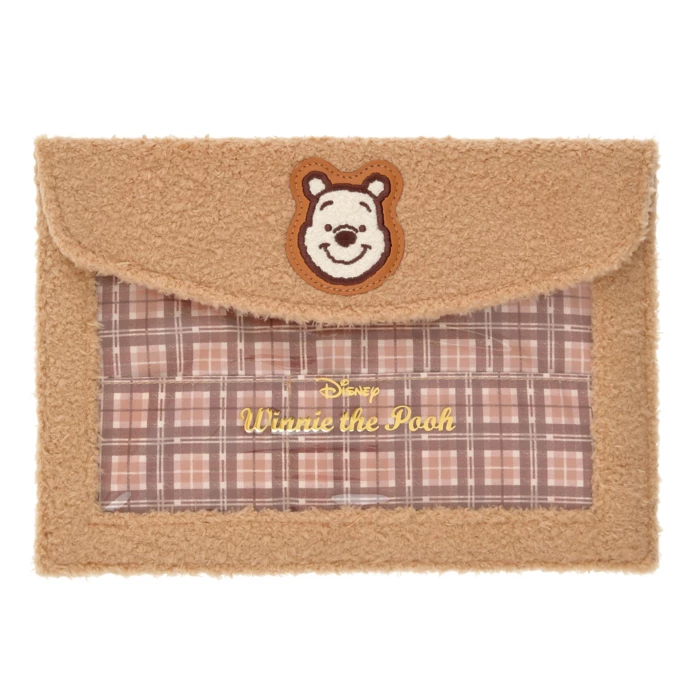 【現貨】日本迪士尼2022奶茶維尼 透明 毛茸茸扁包 文件袋