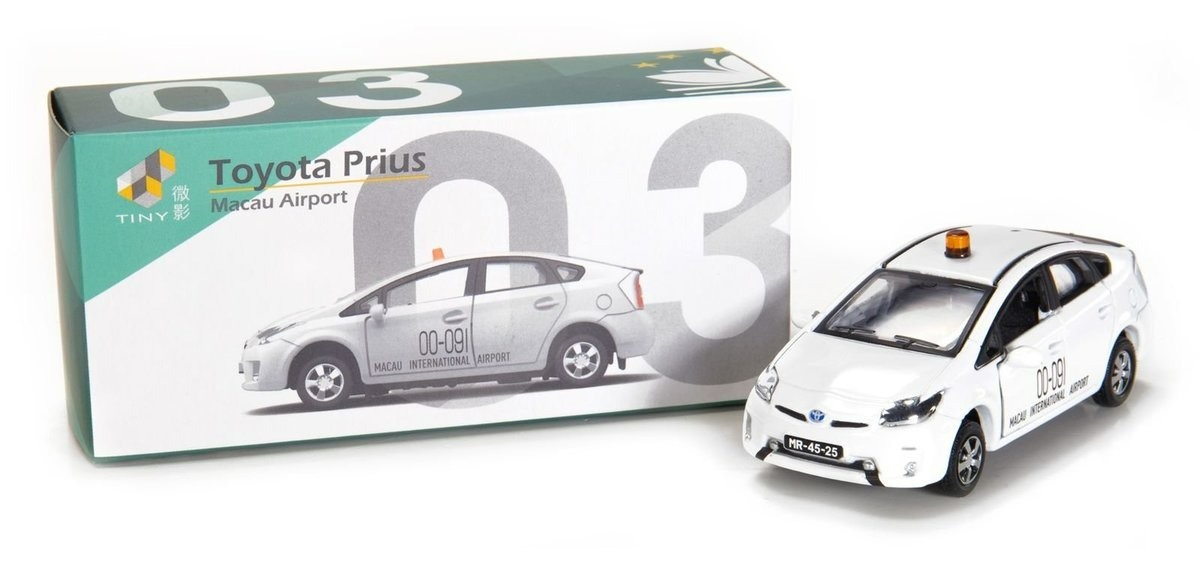 Tiny 微影 MC3 - 1/76 豐田Prius 澳門機場(白)