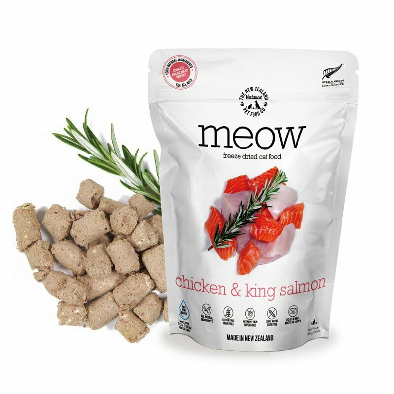 【NZ Natural 鮮開凍】 meow 貓咪冷凍乾燥生食餐 | 雞肉+帝王鮭280g