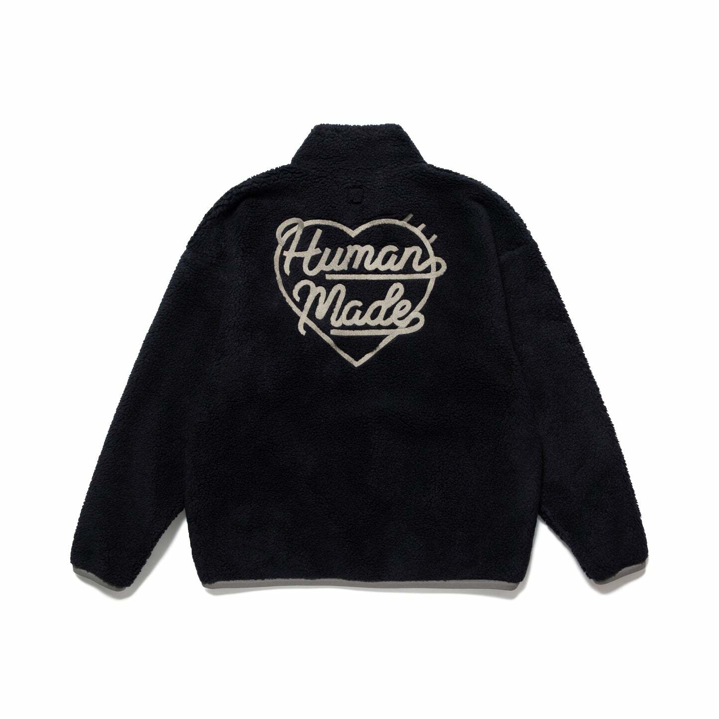 2022AW HUMAN MADE BOA FLEECE PULLOVER 愛心拉鍊搖粒絨長T 半截式