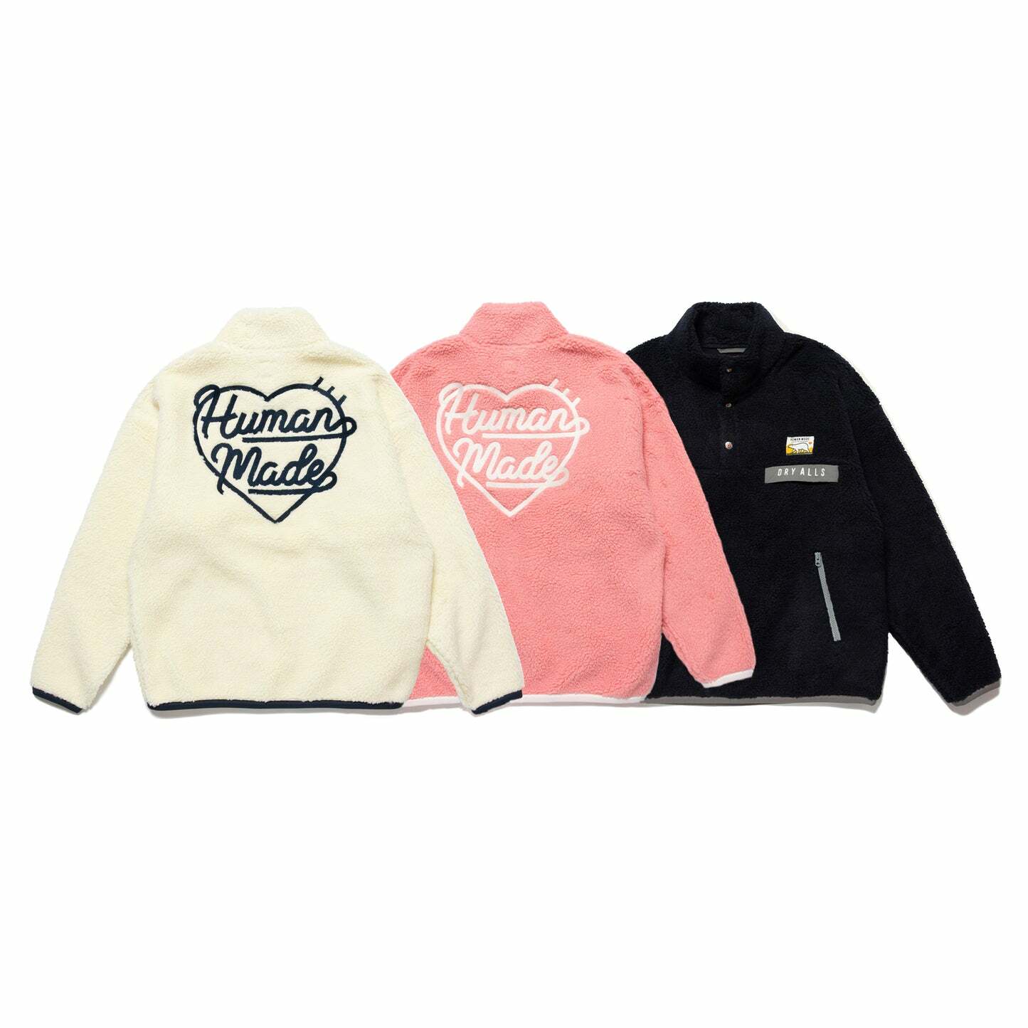 2022AW HUMAN MADE BOA FLEECE PULLOVER 愛心 拉鍊 搖粒絨 長T 半截式 衝鋒 長袖 現貨