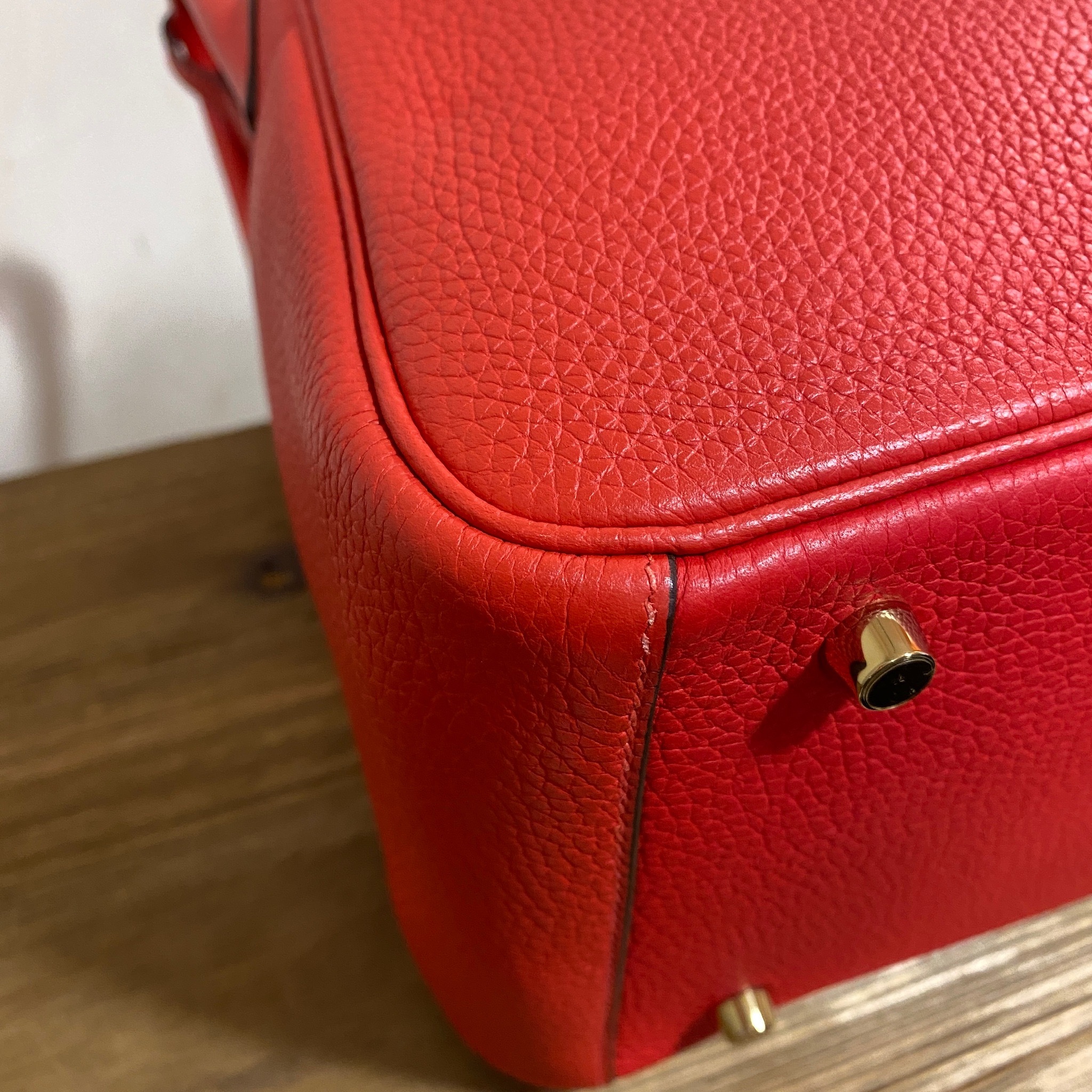 Hermes Rouge Tomate Clemence Lindy 30