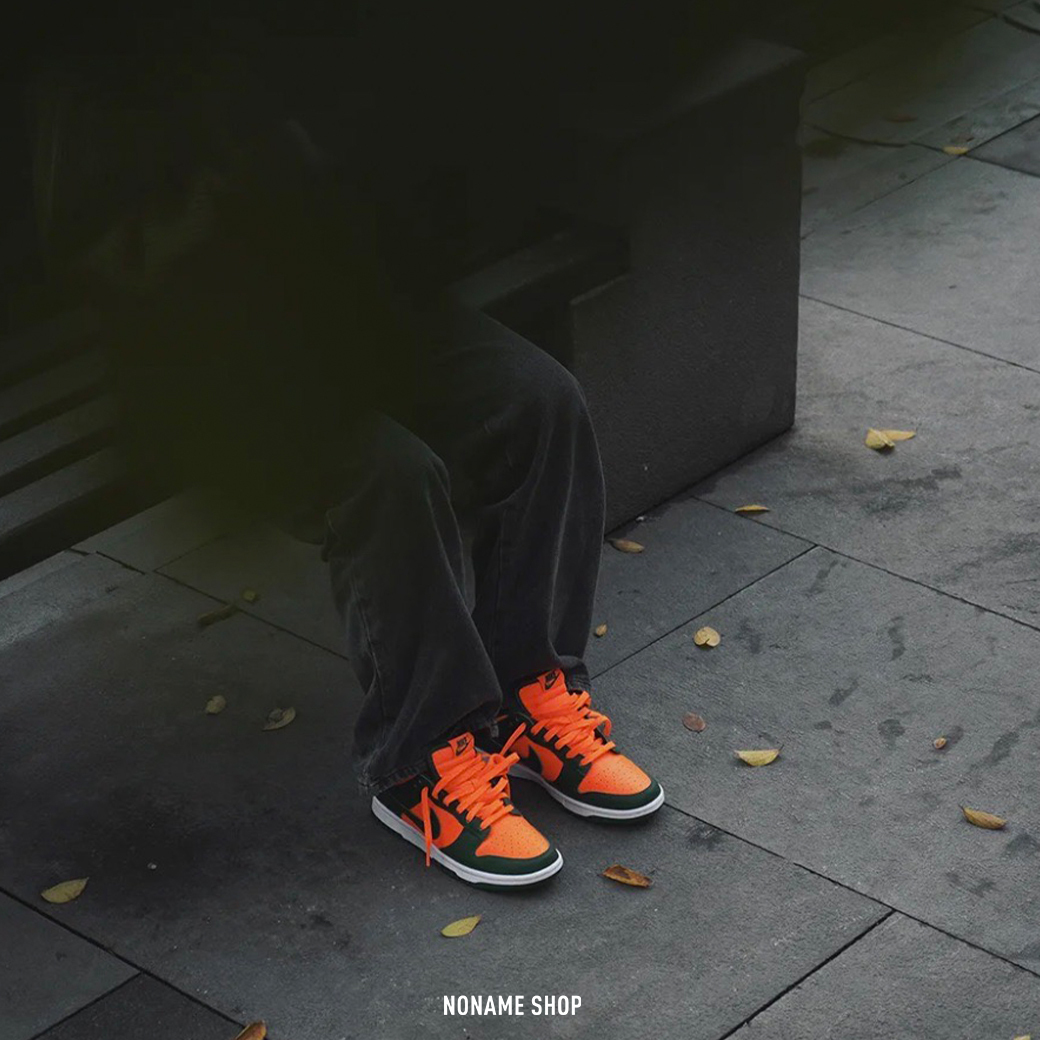 NIKE DUNK LOW RETRO "MIAMI HURRICANES" 邁阿密 大學 颶風 綠橘 (男款)