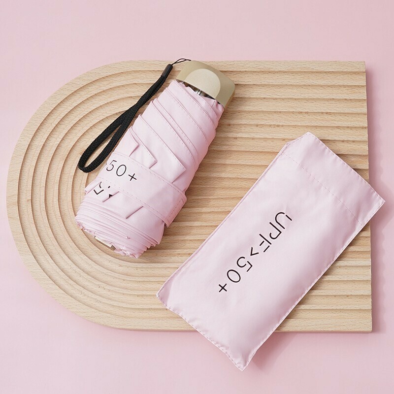 優質雨具-時尚真防UV雨傘(3.粉色) 小巧易攜摺疊雨傘 黑膠防曬縮骨雨傘 扁平五折UPF50+雨傘 鋁合金支架 抗風力度強