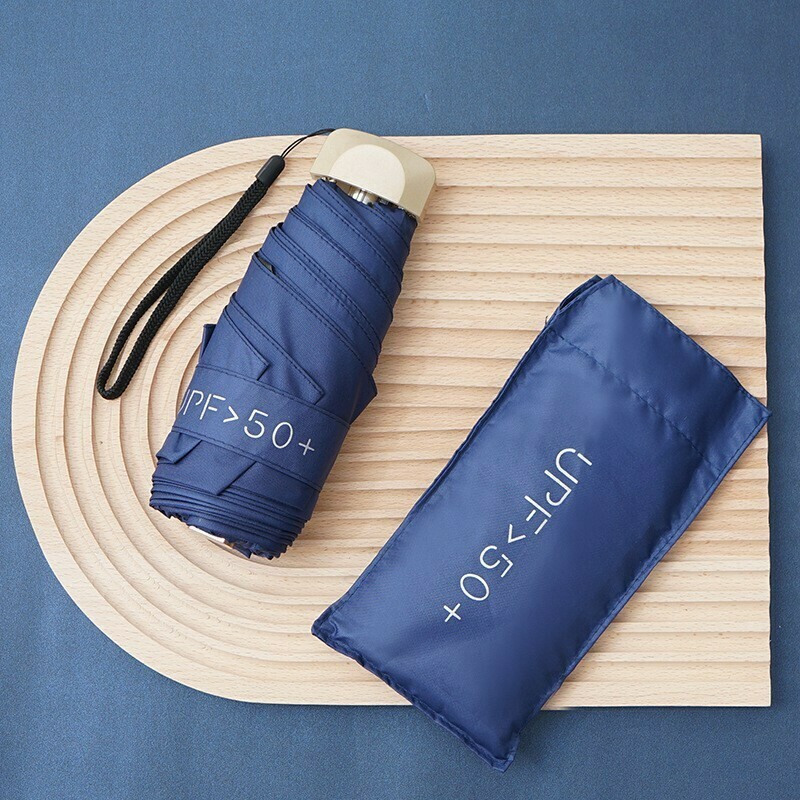 優質雨具-時尚真防UV雨傘(9.藏青色) 小巧易攜摺疊雨傘 黑膠防曬縮骨雨傘 扁平五折UPF50+雨傘 鋁合金支架 抗風力度強