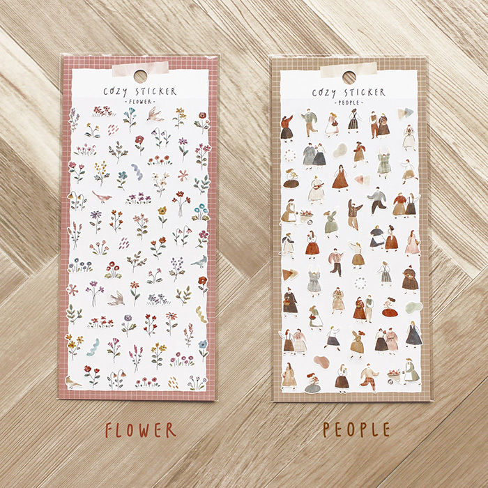 人們 Cozy 溫暖手繪風 和紙貼紙|日本Mind Wave