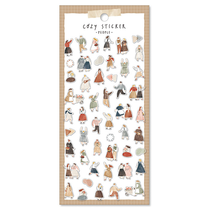 人們 Cozy 溫暖手繪風 和紙貼紙|日本Mind Wave