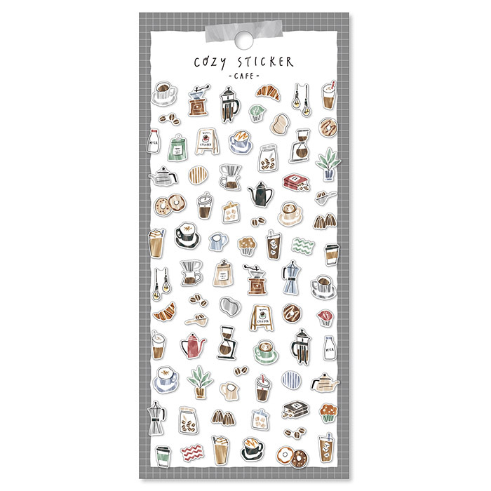 咖啡 Cozy 溫暖手繪風 和紙貼紙|日本Mind Wave