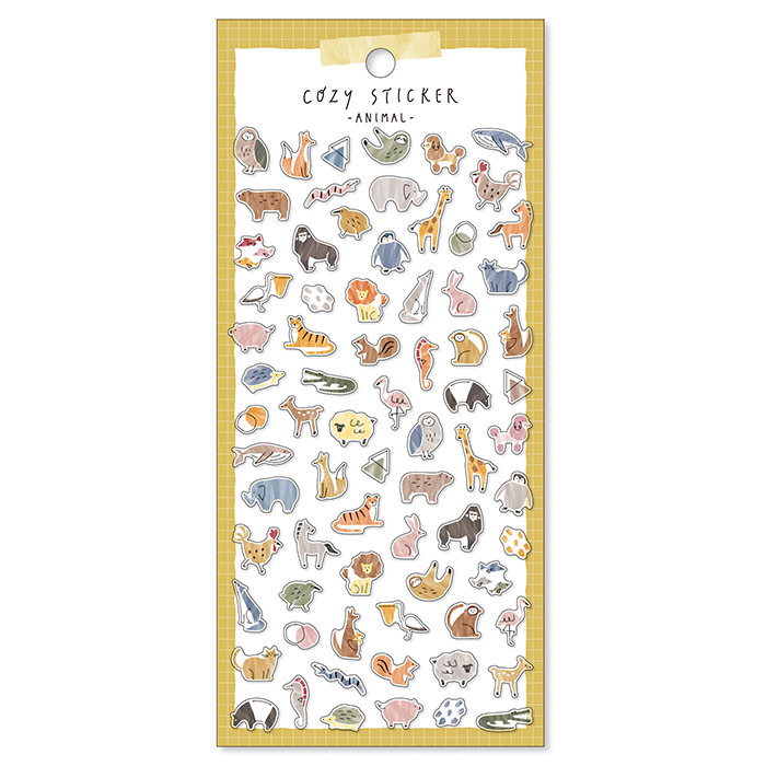 動物 Cozy 溫暖手繪風 和紙貼紙|日本Mind Wave