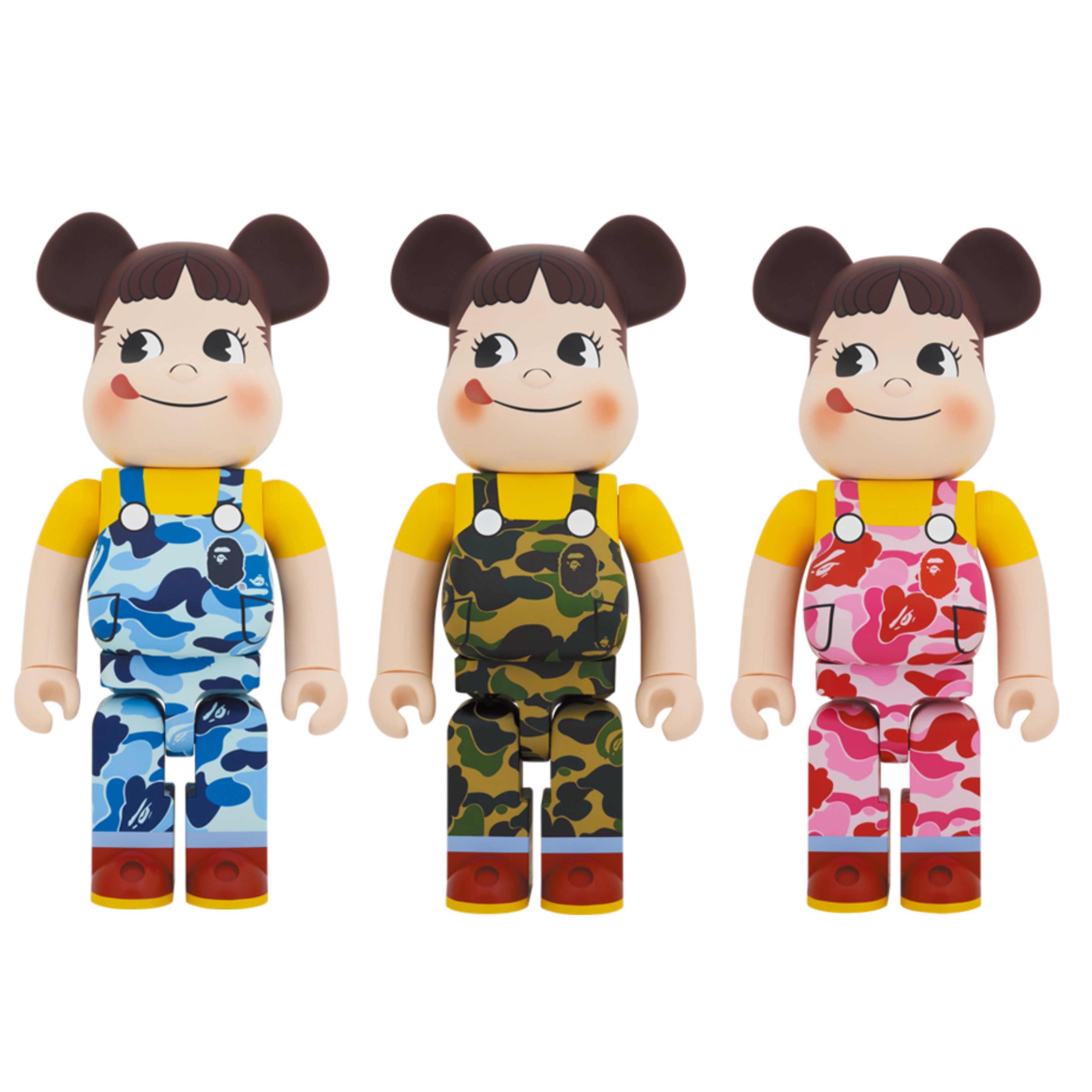 🥇現貨🥇Bearbrick 1000% 不二家 x BAPE SET OF 3