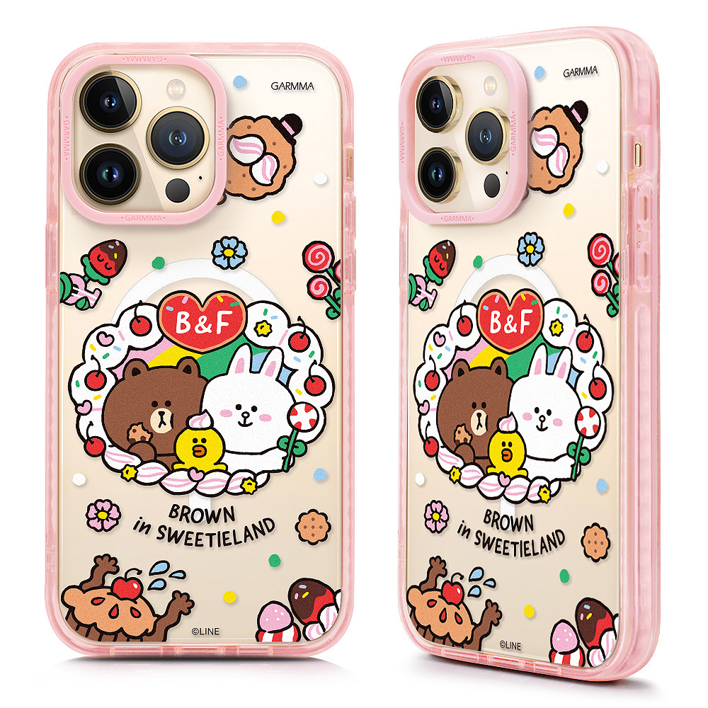 GARMMA LINE FRIENDS iPhone 14系列 磁吸款保護殼 糖果夥伴們