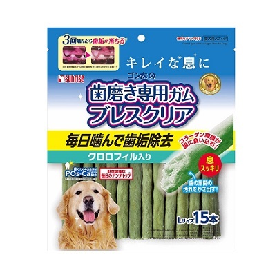 日本直送 Sunrise 除口氣專用潔齒棒 含葉綠素 L 15本【$120 X 3 包】【可混合其他口味】