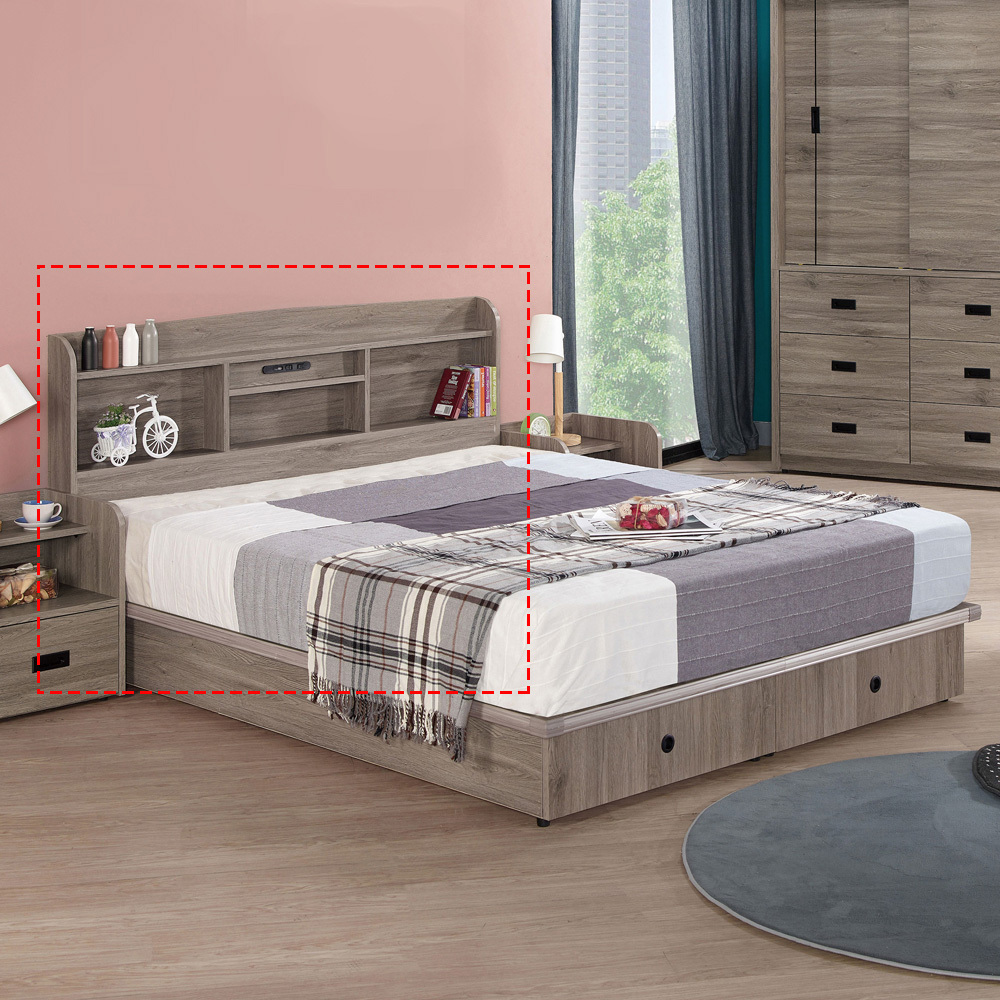 拉比灰橡5尺(直立)床片