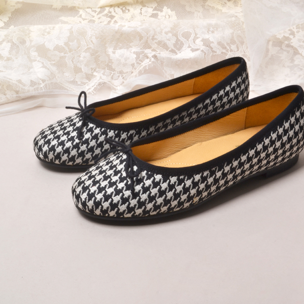 15606  千鳥格 手工娃娃鞋