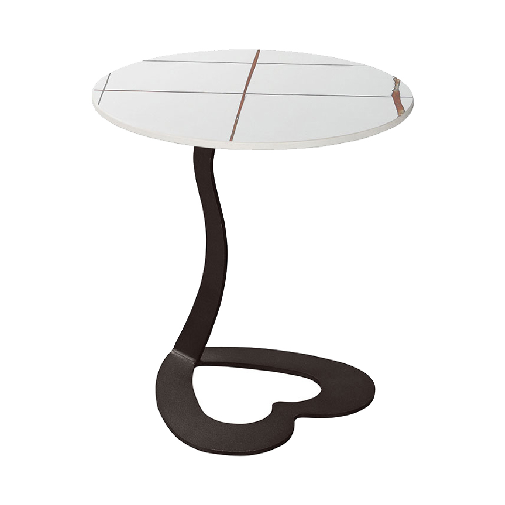 愛心1.65尺岩板圓几