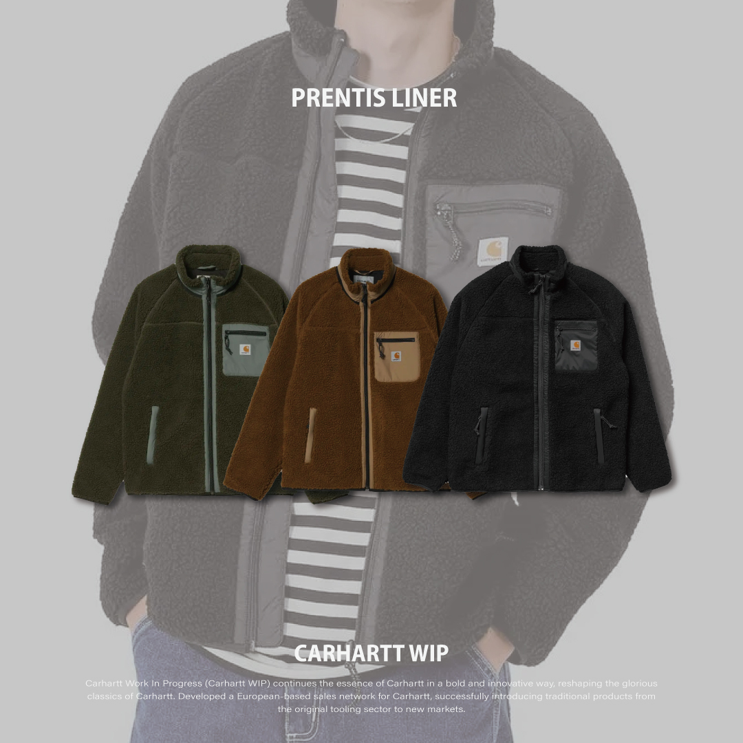 Carhartt WIP 外套 羊羔毛 立領 標籤Logo 黑色 軍綠色 咖啡色
