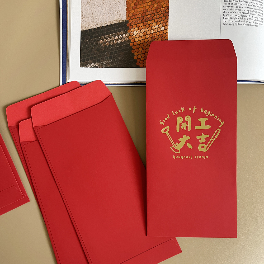 開工大吉手工燙金紅包袋3入