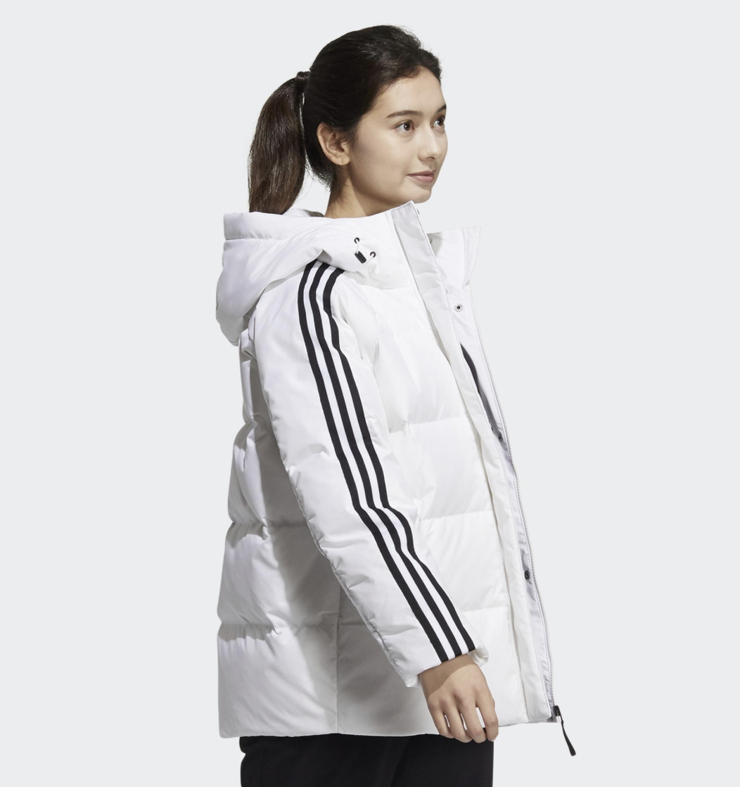ADIDAS 3-STRIPES 女 連帽羽絨外套 白HA1176 NOV LU