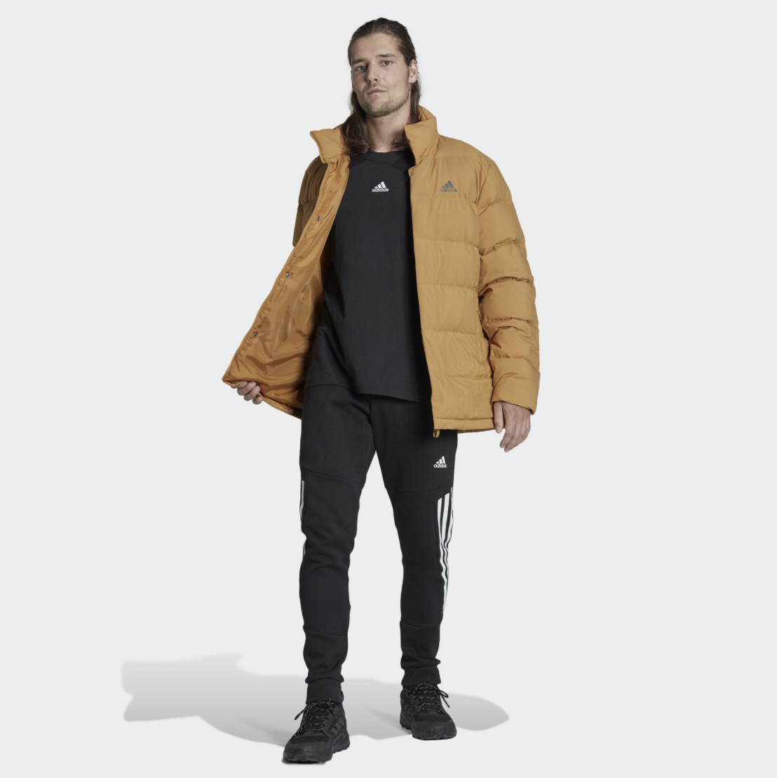 ADIDAS HELIONIC MID J 男 羽絨外套 卡其HE1463 NOV LU