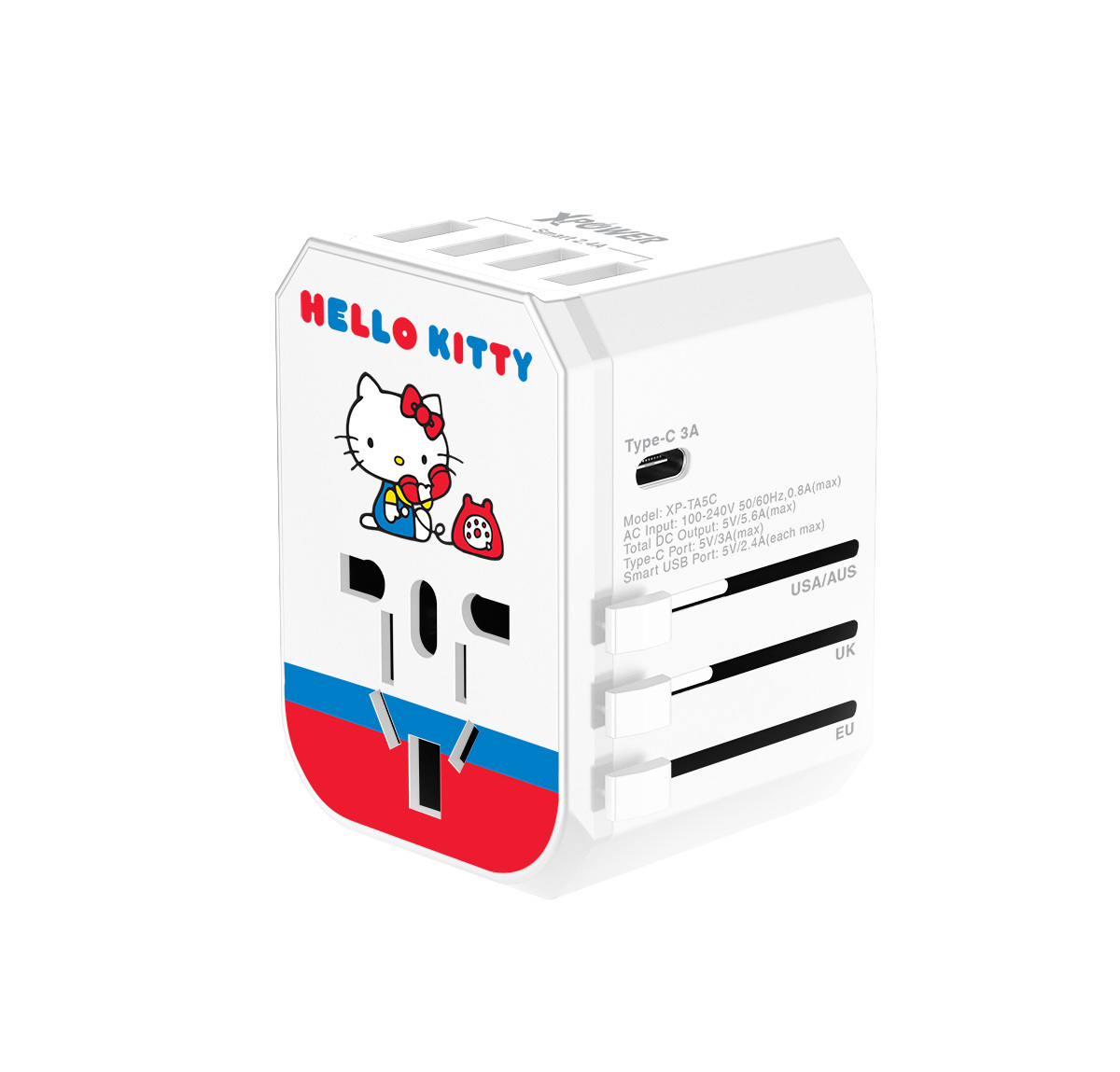 XPower x Sanrio Hello Kitty 28W Type-C+USB旅行充電轉插