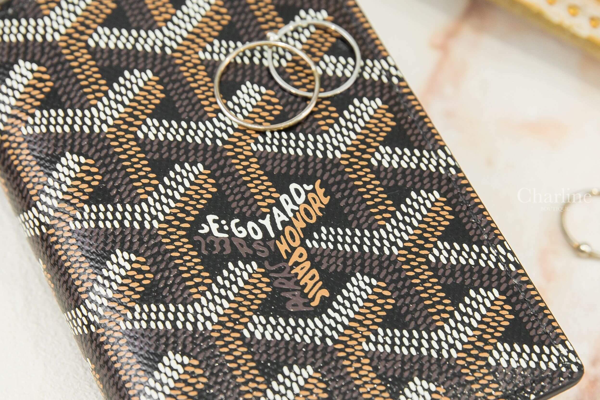 Goyard Saint-Pierre Card Wallet 黑色拼黃色夾層內裡小牛皮卡片短夾